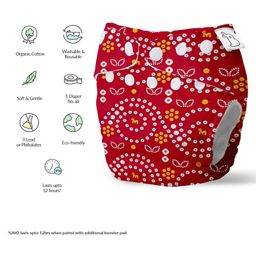 SuperBottoms Reusable and Washable Cloth Diapers for Babies Cloth Diaper Freesize Uno Bandhani Print - Multicolor image 2