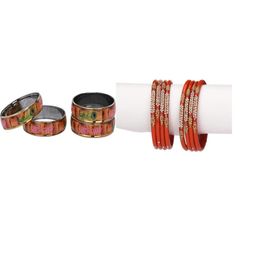 SOMIL Set Of 12 Multi Alloy Artificial Stones & Beads Bangles-picture-39