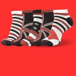 MJE Men Pack Of 5 Patterned Ankle Length Socks-image-78