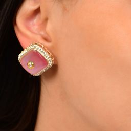 GRLIE Cubic Zirconia Studded Square Studs image 1