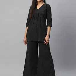 Cottinfab Striped Cotton Tunic with Palazzo-picture-40