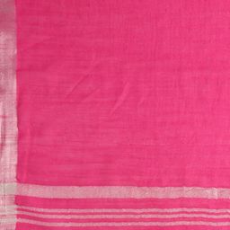 Dupatta Bazaar Fuchsia & Silver-Toned Linen Dupatta image 2
