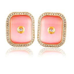 GRLIE Cubic Zirconia Studded Square Studs image 3
