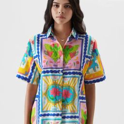 The Souled Store Multicolored Cotton Printed Shirt-image-23