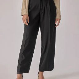 The Label Life Black Regular Fit High Rise Trousers-image-43