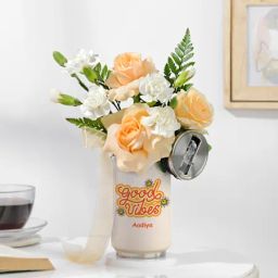 Good Vibes Personalized Floral Can Arrangement-image-1