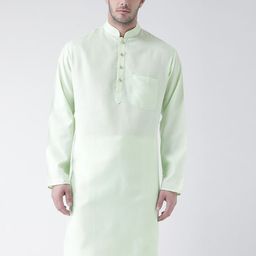 SG LEMAN Men Green & White Solid Kurta with Pyjamas-33