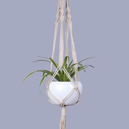 Homesake Set Of 2 White Macrame Planters With Pot-30