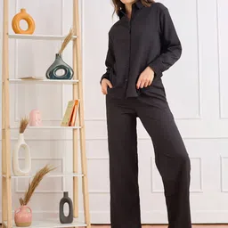 DressBerry Textured Shirt Collar Shirt With Trousers-picture-42