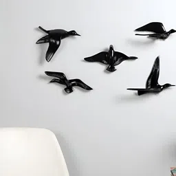 Amaya Decors Set Of 5 Black Bird Wall Decor-image-27