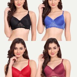FIMS: Fashion is my Style Multicolored Lace Work Push-Up Bras - Pack Of 4-picture-26
