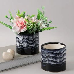 Aapno Rajasthan Basic Blue Ceramic Planters - Set of 2-image-11