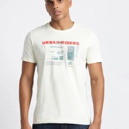 Lee White Cotton Slim Fit Printed T-Shirt-picture-1