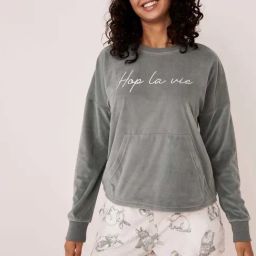 La Vie En Rose Grey Printed Sweatshirt-image-75