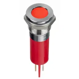 RS PRO Red Panel Mount Indicator 24V DC, Mounting Hole Size 12 mm, Termination Type Faston, Solder Lug, IP Rating IP67, Model No 1246396-6