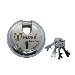 ALONE LOCKS 90 mm Iron ‎Stainless Steel with 4 Keys Door Padlock, ASD4_90_01-42