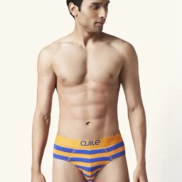 Ajile by Pantaloons Orange & Blue Cotton Regular Fit Striped Briefs-picture-18