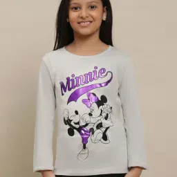 Kidsville Mickey & Friends Printed Grey Tshirt For Girls-image-76