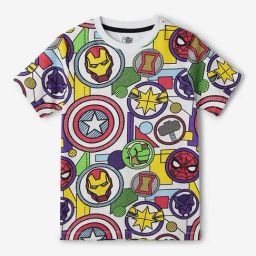 The Souled Store Kids Multicolor Cotton Printed Marvel T-Shirt-24