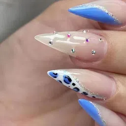 STYFY Set Of 24 Stick On Artificial Nails With Buffer & Stick - Leo Stoned-picture-4