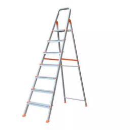Alnico 7 Steps Silver And Orange Aluminum Alloy Single Purpose Front Step Adjustable Ladder, AFSL 7-image-88