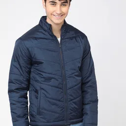 HIGHLANDER Men Navy Blue Padded Jacket-picture-36