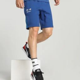 Puma Blue Cotton Regular Fit Colour Block Shorts-18