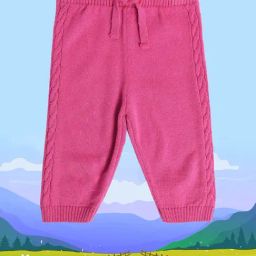 MINIKLUB Kids Pink Self Design Pants-10