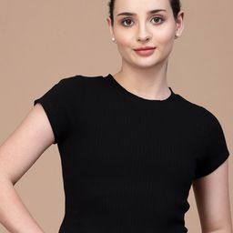 Strong And Brave Women Odour Free Round Neck Cotton Crop Top-image-65
