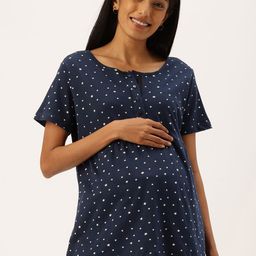 Nejo Print Pure Cotton Maternity Longline Top-image-6
