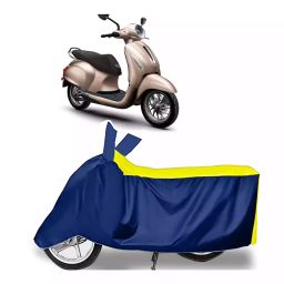 Auto Pearl Bike Cover for Bajaj New Chetak (Yellow & Blue)-image-80