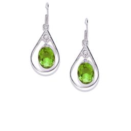 Bamboo Tree Jewels Green Teardrop Shaped Drop Earrings-image-15
