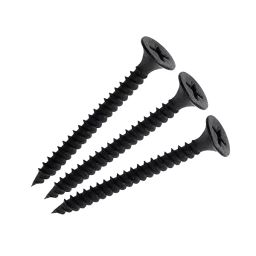 Rpi Shop 6 x 38 mm (D 3.5 mm) Black Phosphate Finish Drywall Gypsum Screw Pack of 500 Pc (250 Pcs Screw & 250 Pcs WallPlugs)-image-91