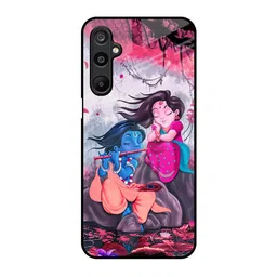 QRIOH Printed Samsung Galaxy M16 5G Radha Krishna Art Real Glass Case Mobile Accessories-picture-4