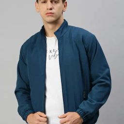 VOXATI Blue Regular Fit High Neck Jacket-image-29