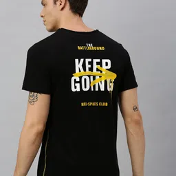 Hrx By Hrithik Roshan Men Black Printed Bio-Wash Lifestyle Tshirt-image-20