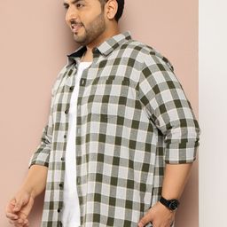 Sztori Men Plus Size Checked Casual Shirt-picture-18