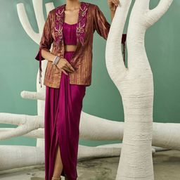 ONE KNOT ONE Embroided Top & Blazer & Skirt Co-Ords-picture-18