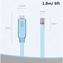 PremiumAV USB to RJ45 Console Cable for Cisco, HP, Huawei, Arista, Juniper, Aruba Routers and Windows, Mac, Linux Laptops image 2