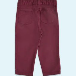 Pantaloons Baby Maroon Cotton Regular Fit Trousers-image-80