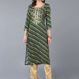 Vaamsi Green Printed Straight Kurta-image-75