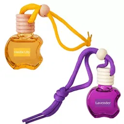 Airance 9 ml Each Lilly Vanilla & Lavender Fragrance Apple Shape Hanging Aroma Diffuser Car Air Freshener (Pack of 2)-88