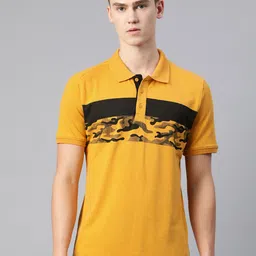 Alcis Men Abstract Printed Polo Collar T-shirt-image-48