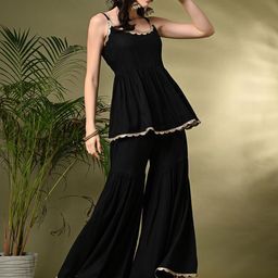 Sangria A-Line Kurti With Sharara & Dupatta image 5