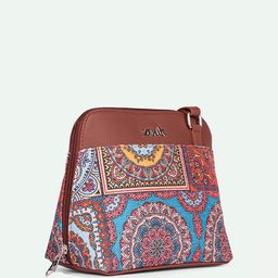 ZOUK Ethnic Motifs Printed Structured Sling Bag image 4