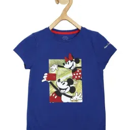 Peter England Kids Royal Blue Minnie Print T-Shirt-image-20