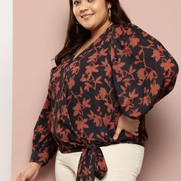 Sztori Plus Size Floral Print Wrap Top-image-24