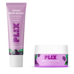 PLIX THE PLANT FIX Set of Jamun Active Acne Moisturizer 30g & Matte SPF50+ Sunscreen 50g-44