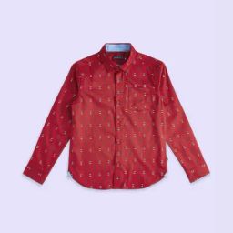 Pantaloons Junior Red Cotton Printed Full Sleeves Shirt-picture-16