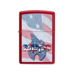 Zippo Red Brass Flag Design Windproof Pocket Lighter-image-50